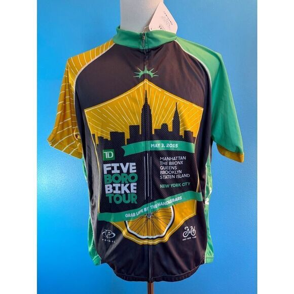 NWT Primal Cycling Apparel Raglan Jersey Men's Sport Cut BORO Bike Tour 2015 - Picture 1 of 10